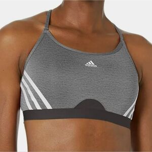 Adidas Women's Aeroready Heather Grey Sports Bra Size 3X NWT